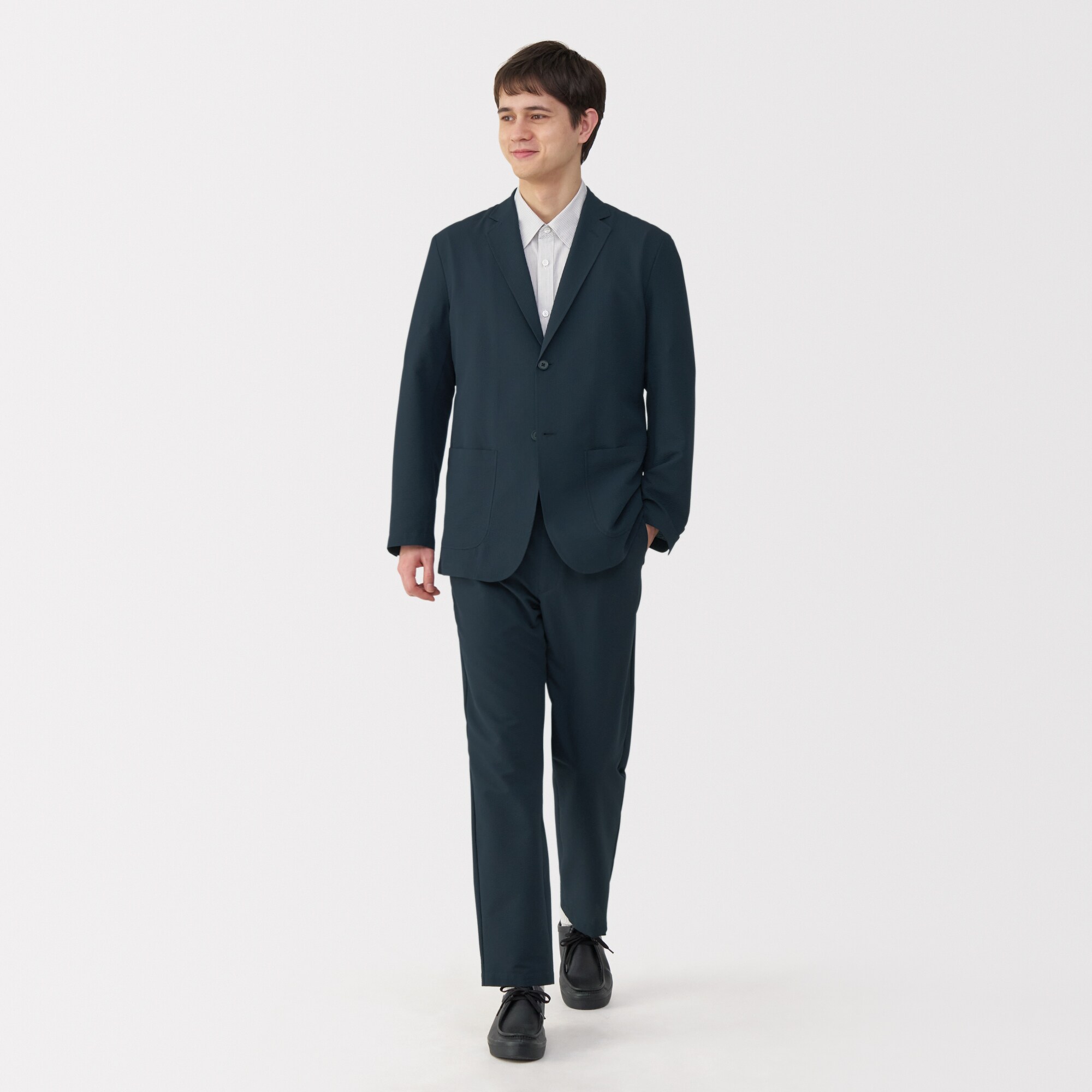 紳士　風を通す　ストレッチサッカージャケット