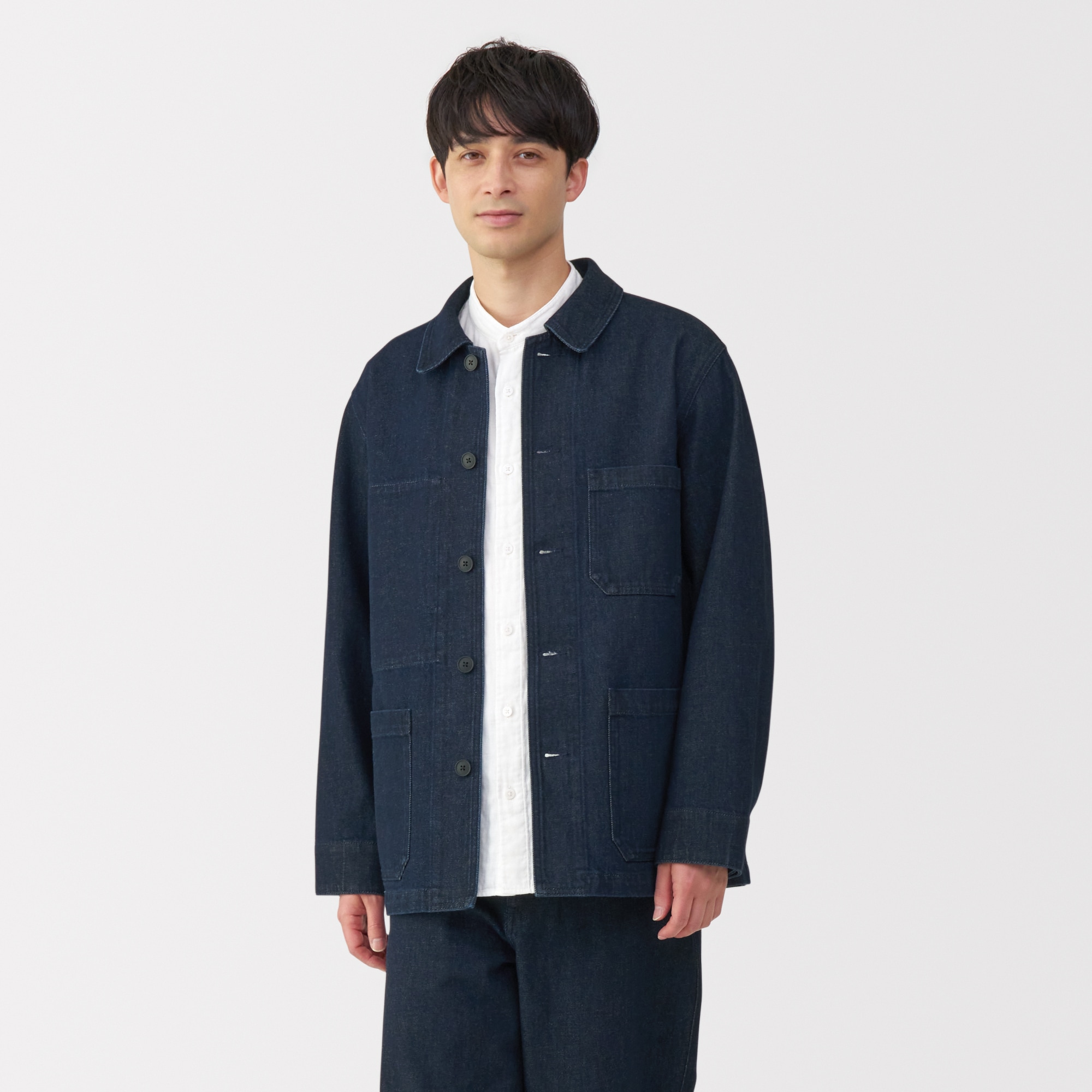 【再入荷】 紳士 無印良品 | カバーオール 木の実から作ったカポック混デニム トップス