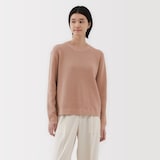 婦人　洗えるワッフル編みクルーネックセーター