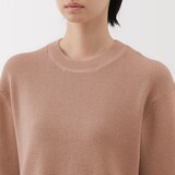 婦人　洗えるワッフル編みクルーネックセーター