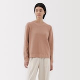 婦人　洗えるワッフル編みクルーネックセーター