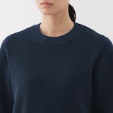 婦人　洗えるワッフル編みクルーネックセーター