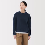 婦人　洗えるワッフル編みクルーネックセーター