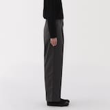 婦人　ムラ糸　チノタックワイドパンツ　股下長め