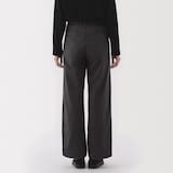 婦人　ムラ糸　チノタックワイドパンツ　股下長め