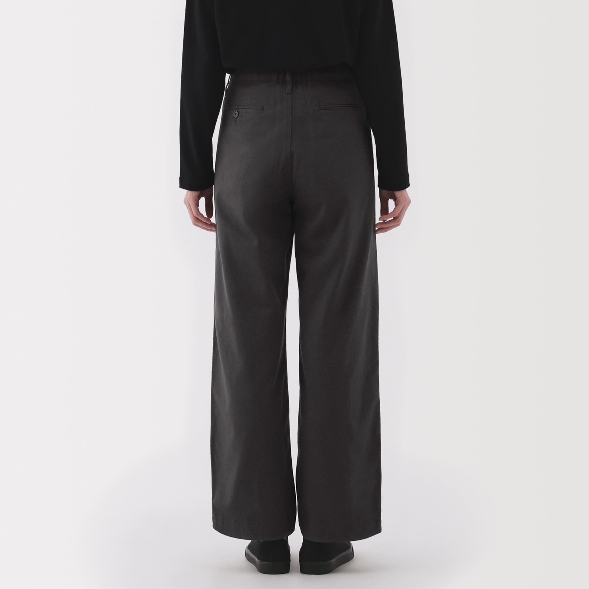 婦人 ムラ糸 チノタックワイドパンツ 股下長め | 無印良品