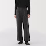 婦人　ムラ糸　チノタックワイドパンツ　股下長め