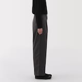 婦人　ムラ糸　チノタックワイドパンツ　股下長め