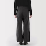 婦人　ムラ糸　チノタックワイドパンツ　股下長め