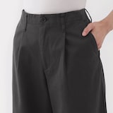 婦人　ムラ糸　チノタックワイドパンツ　股下長め