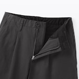 婦人　ムラ糸　チノタックワイドパンツ　股下長め