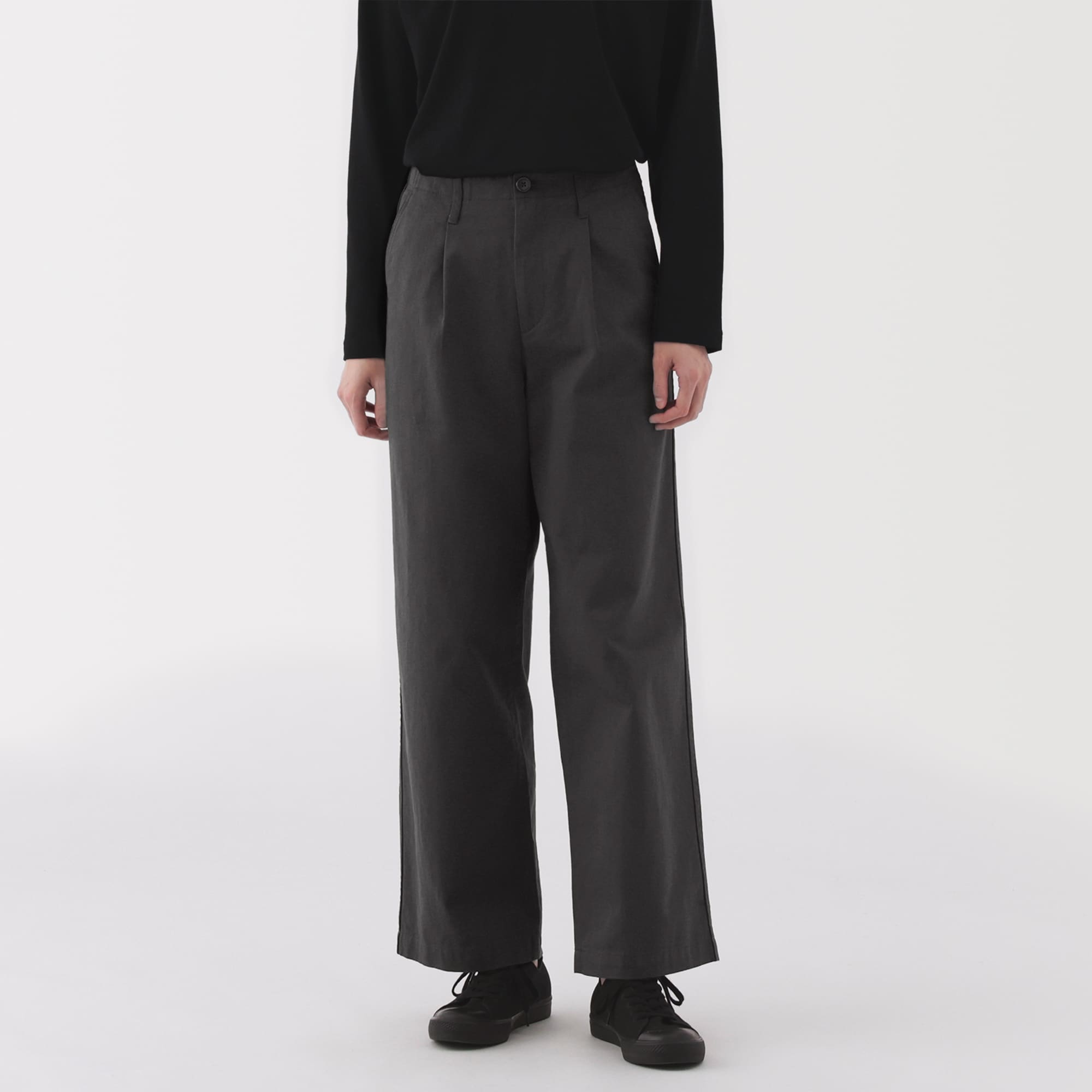 無印さま＊専用ページ＊ 婦人 ムラ糸 チノタックワイドパンツ 股下長め | 無印良品