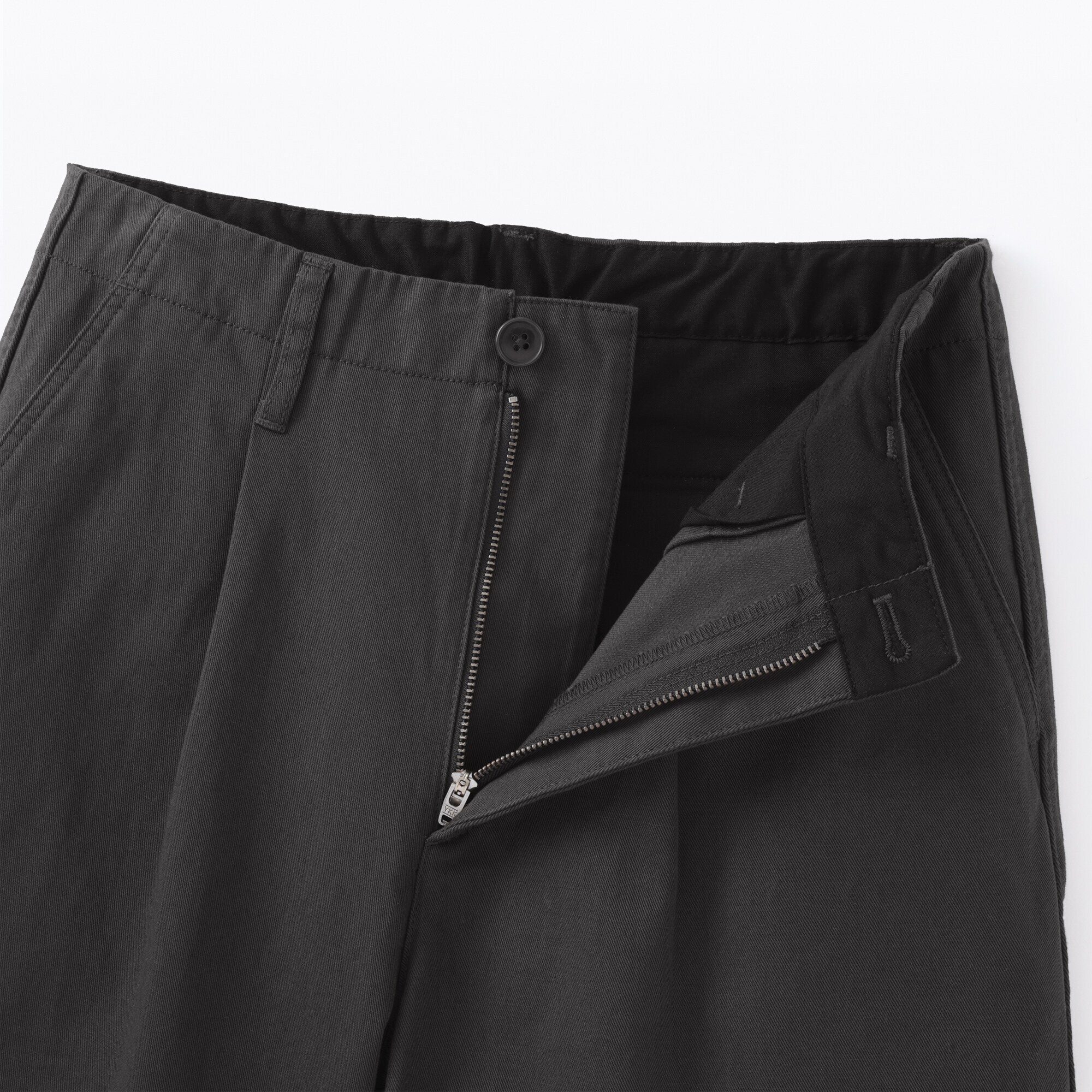 婦人　ムラ糸　チノタックワイドパンツ　股下長め