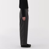 婦人　ムラ糸　チノタックワイドパンツ　股下長め