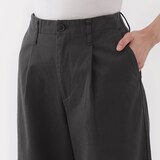 婦人　ムラ糸　チノタックワイドパンツ　股下長め