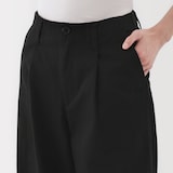 婦人　ムラ糸　チノタックワイドパンツ　股下長め