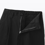 婦人　ムラ糸　チノタックワイドパンツ　股下長め