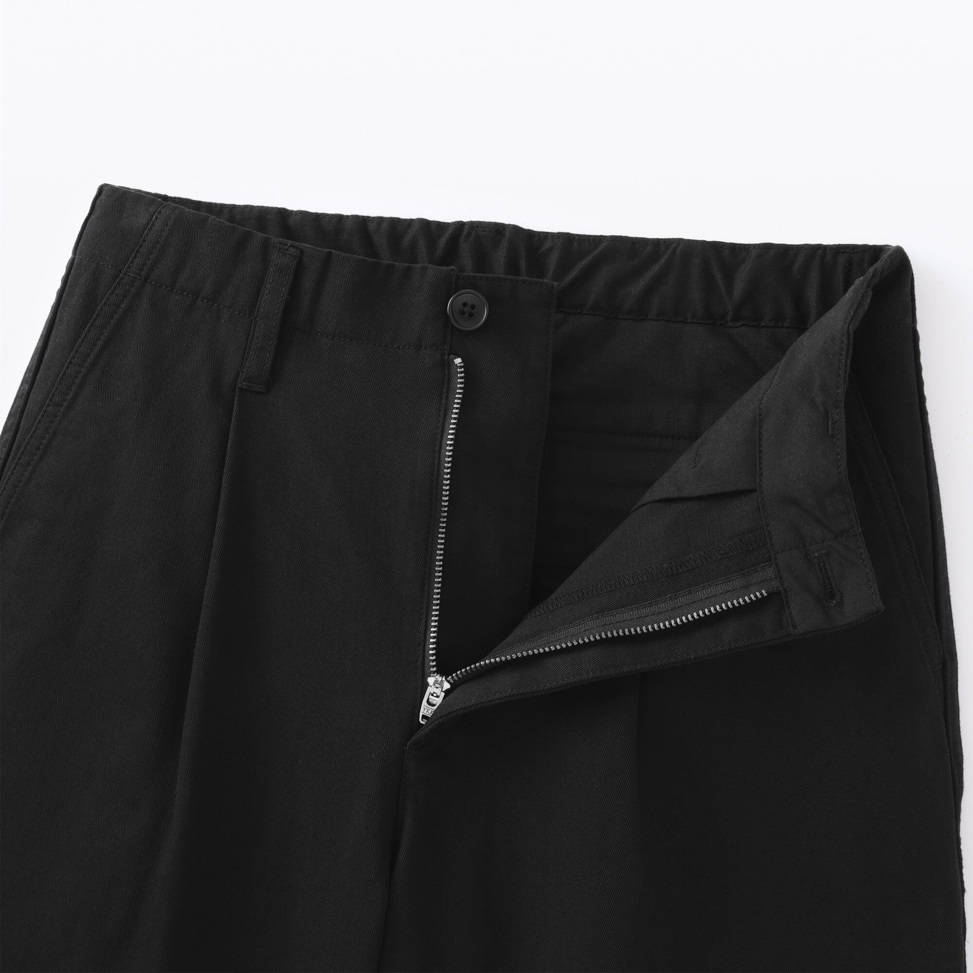 婦人　ムラ糸　チノタックワイドパンツ　股下長め