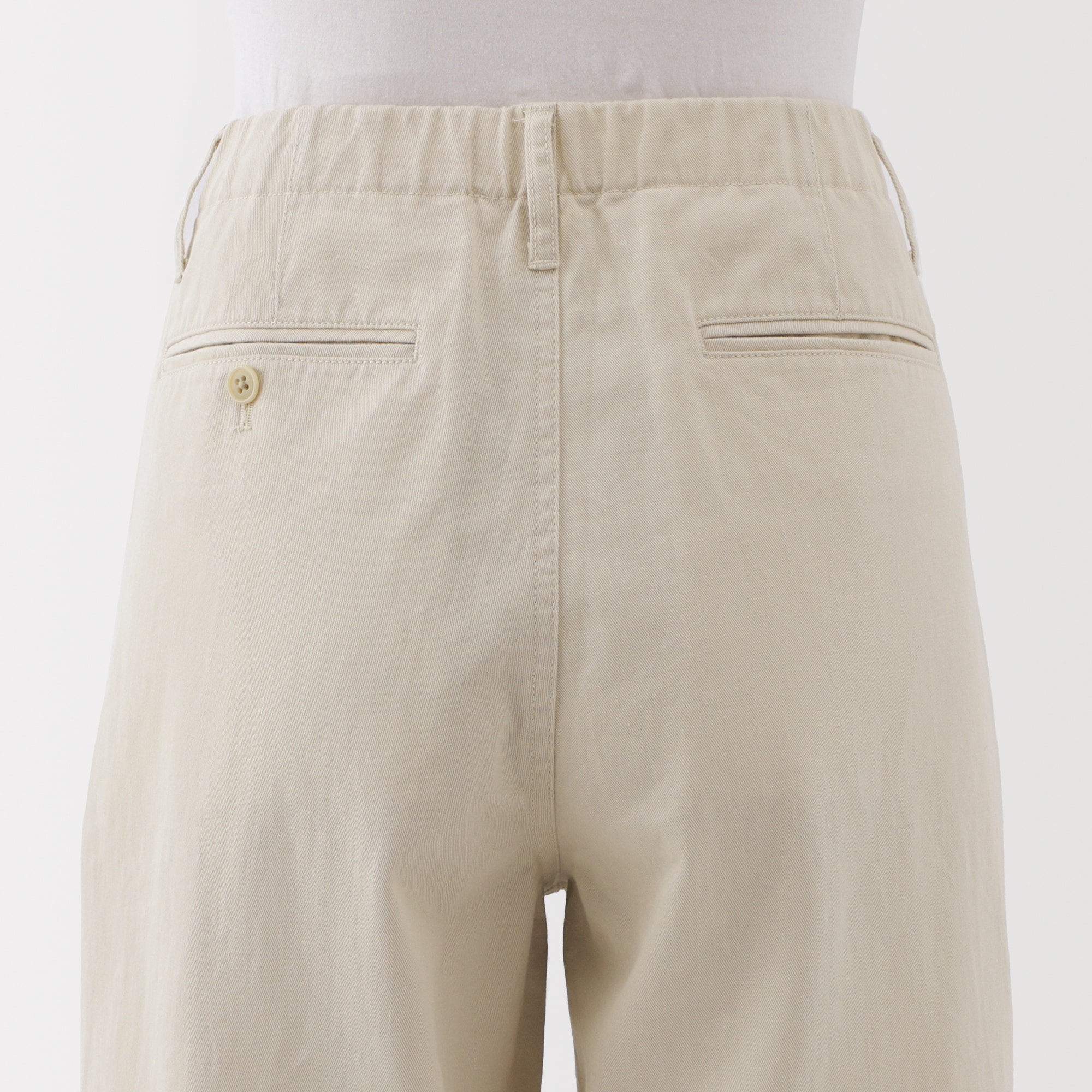 婦人　ムラ糸　チノタックワイドパンツ　股下長め