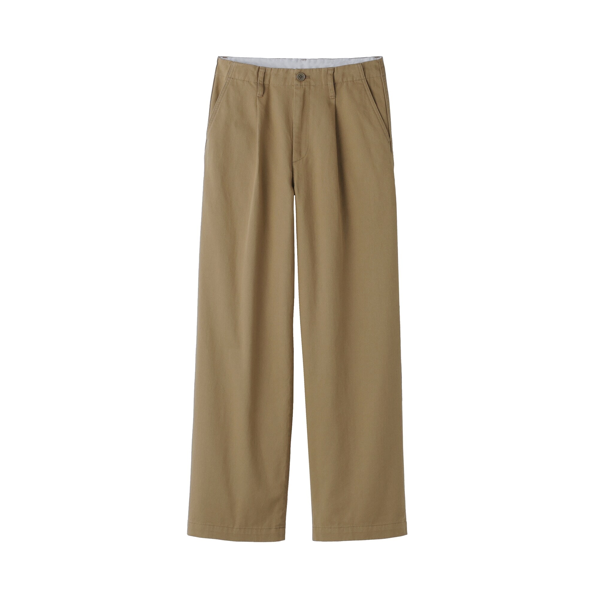 婦人　ムラ糸　チノタックワイドパンツ　股下長め