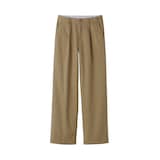 婦人　ムラ糸　チノタックワイドパンツ　股下長め