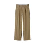 婦人　ムラ糸　チノタックワイドパンツ　股下長め