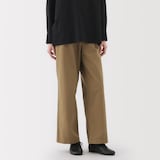 婦人　ムラ糸　チノタックワイドパンツ　股下長め