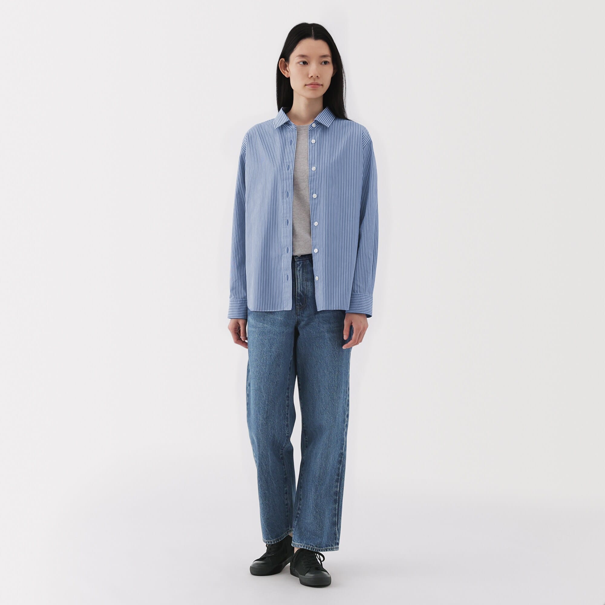 無印良品　木の実から作ったカポック混　デニムショップコート　パンツ　セット売り 紳士 木の実から作ったカポック混デニムストレートパンツ