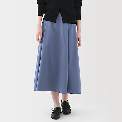 婦人　乾きやすい　ブロードフレアスカート