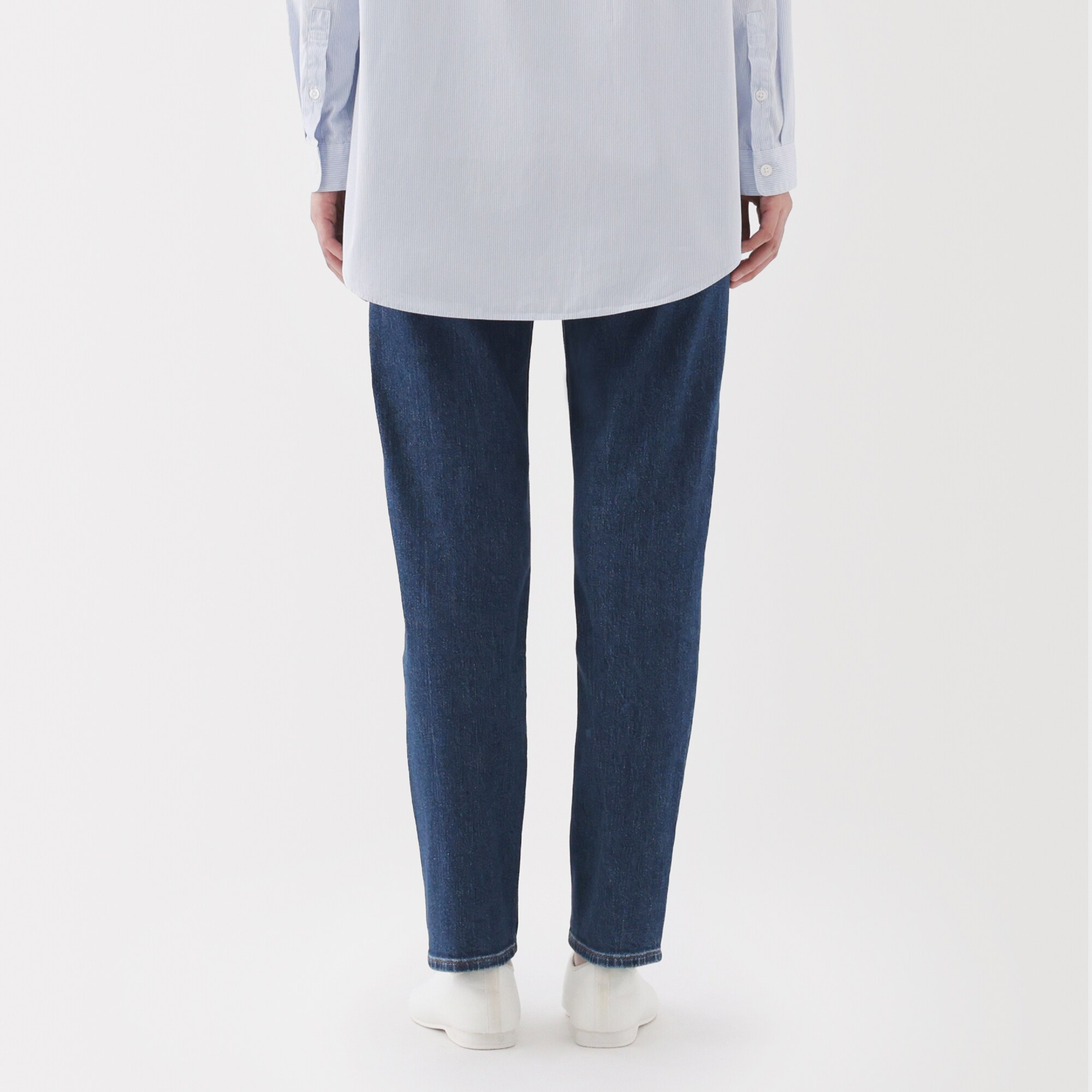 婦人　ストレッチデニムスリムストレートパンツ