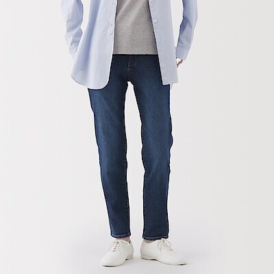 婦人　ストレッチデニムスリムストレートパンツ