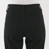 婦人　ストレッチデニムスリムストレートパンツ　黒