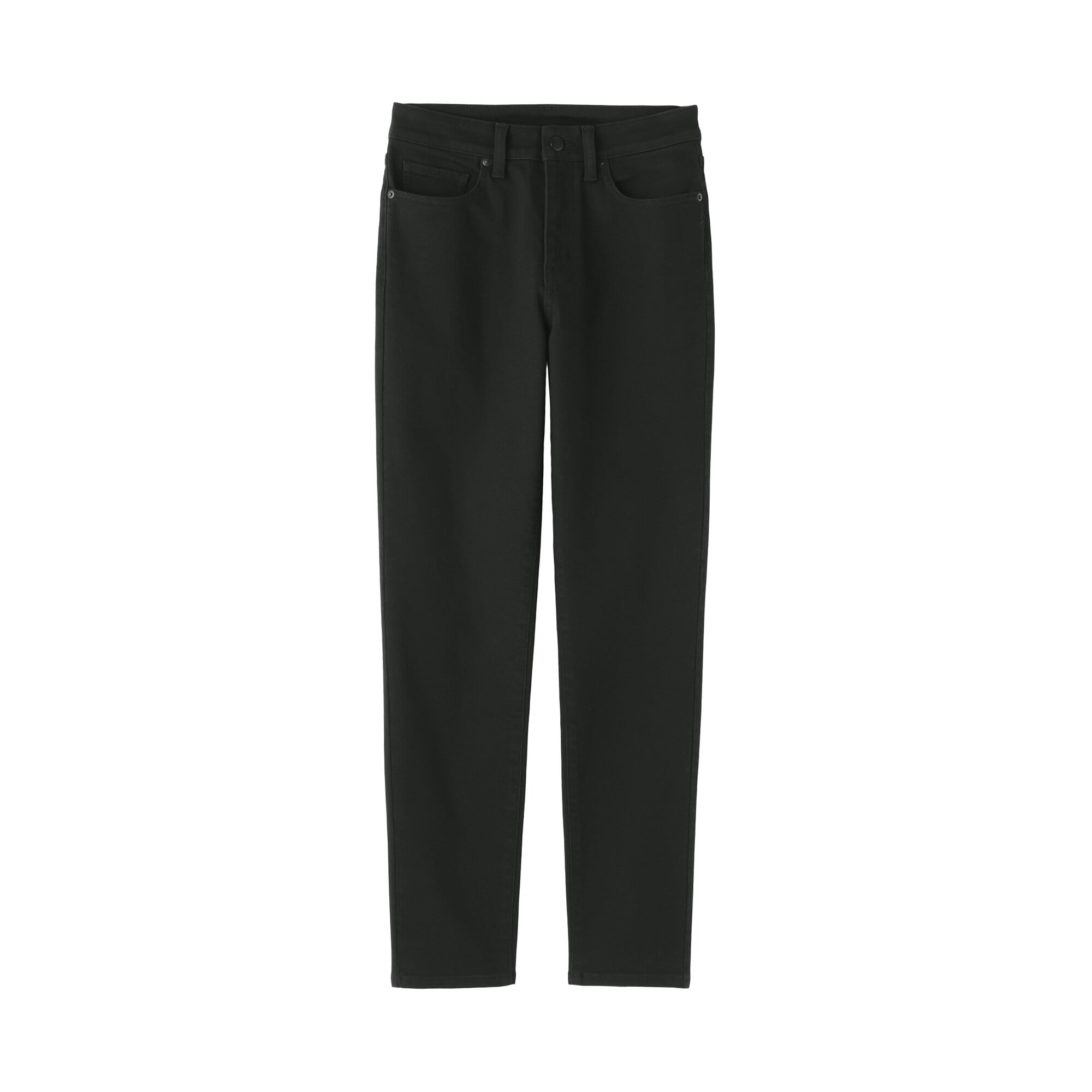 婦人 ストレッチデニムスリムストレートパンツ 黒 | 無印良品