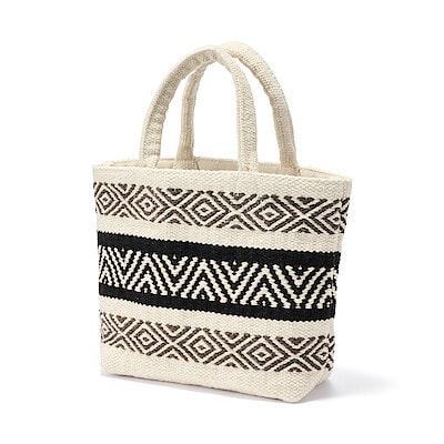 インドの手織り　トートバッグ（柄）