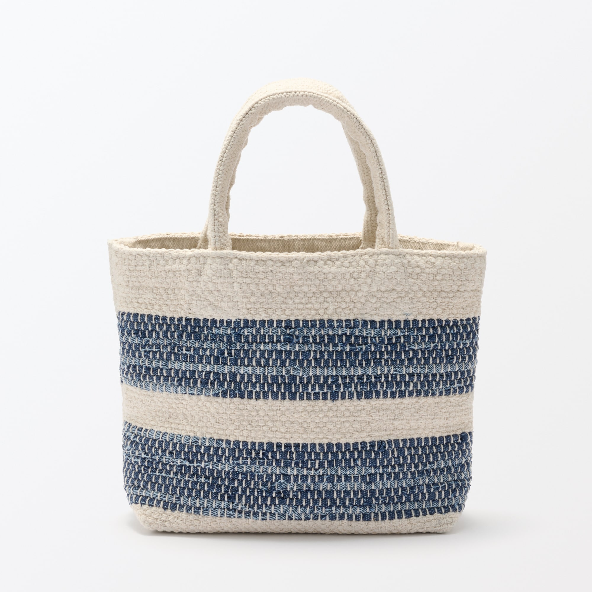 インドの手織り　トートバッグ（ボーダー）