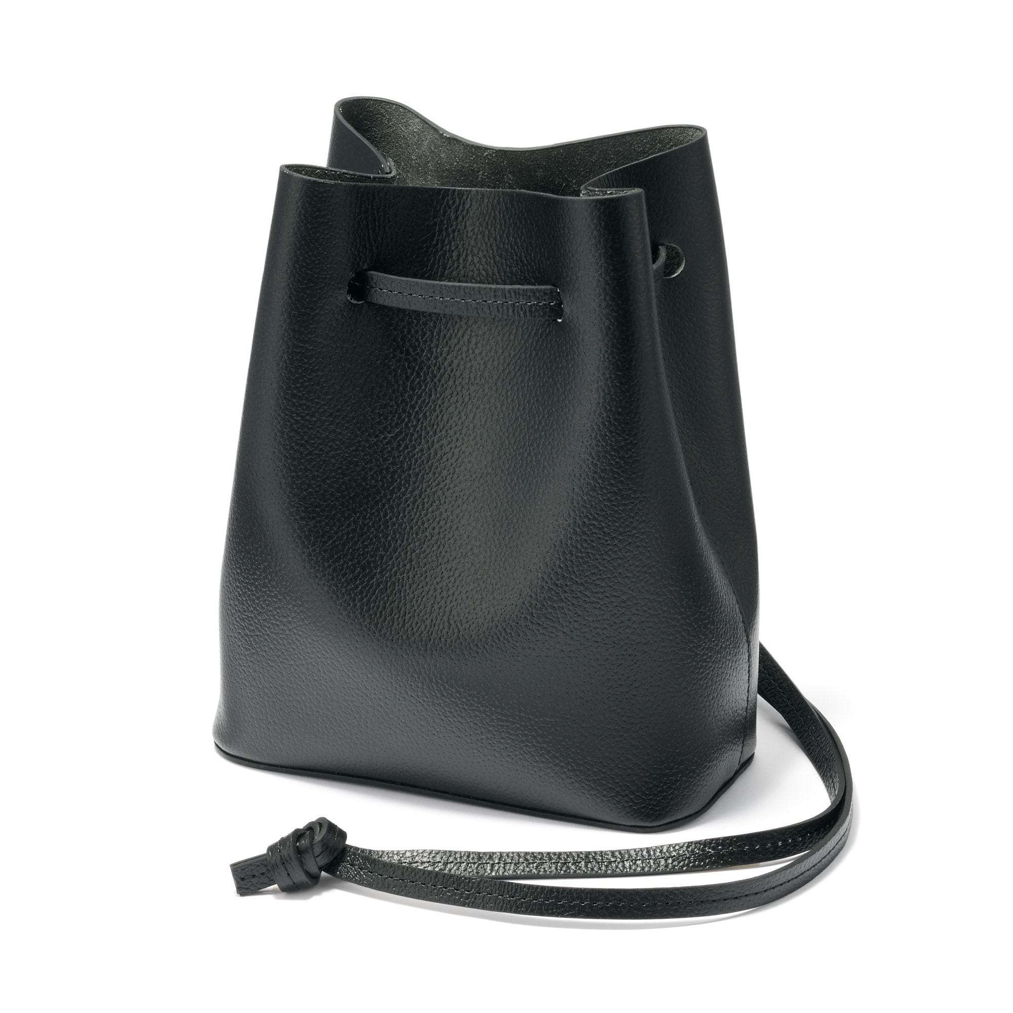 ヌメ革　巾着バッグ