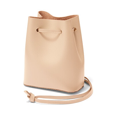 ヌメ革　巾着バッグ