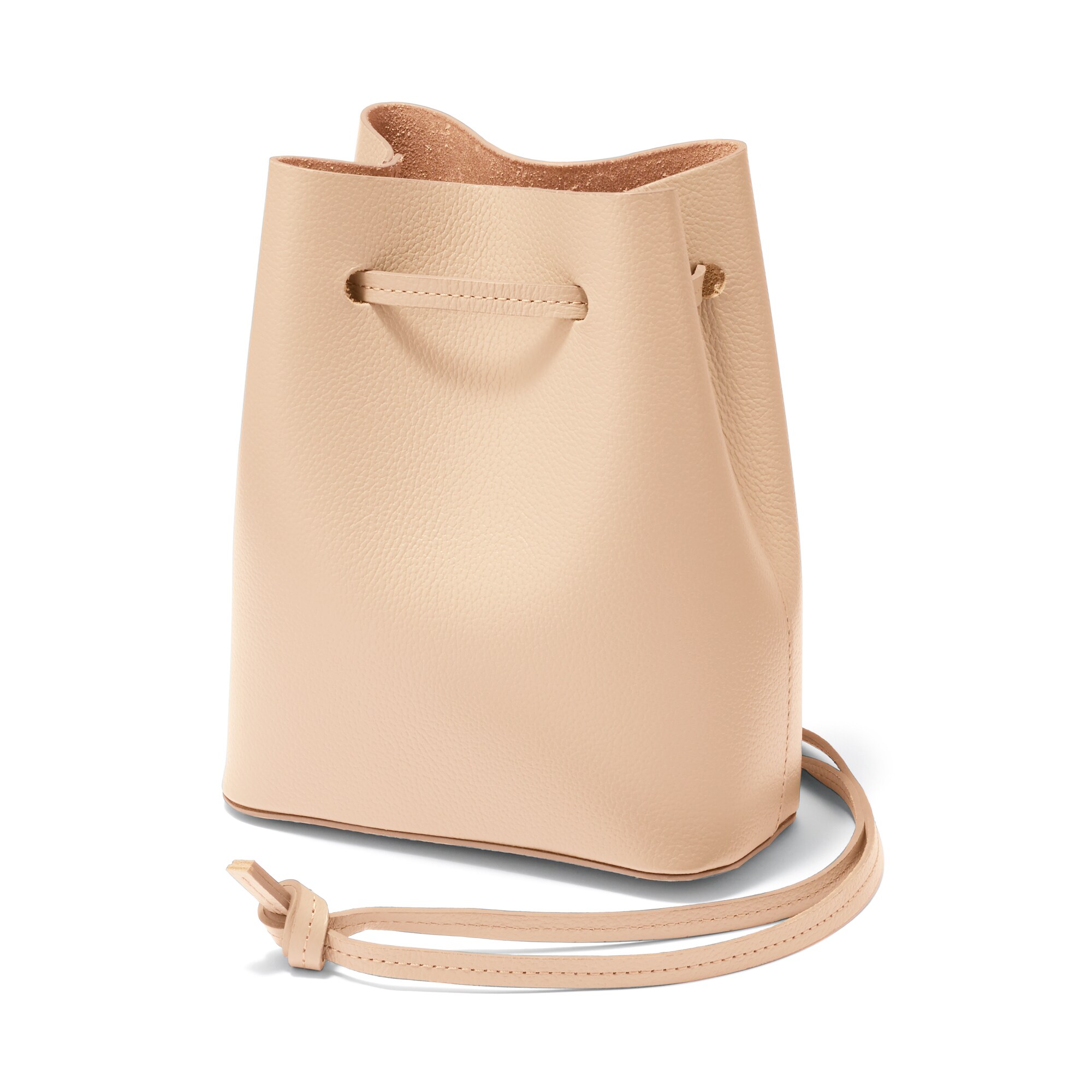 ヌメ革　巾着バッグ