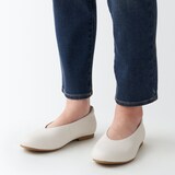 婦人　疲れにくい　レザー深履きシューズ