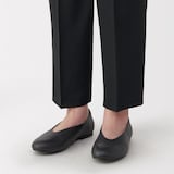 婦人　疲れにくい　レザー深履きシューズ