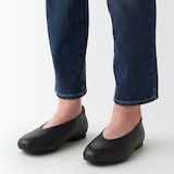 婦人　疲れにくい　レザー深履きシューズ