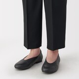 婦人　疲れにくい　レザー深履きシューズ