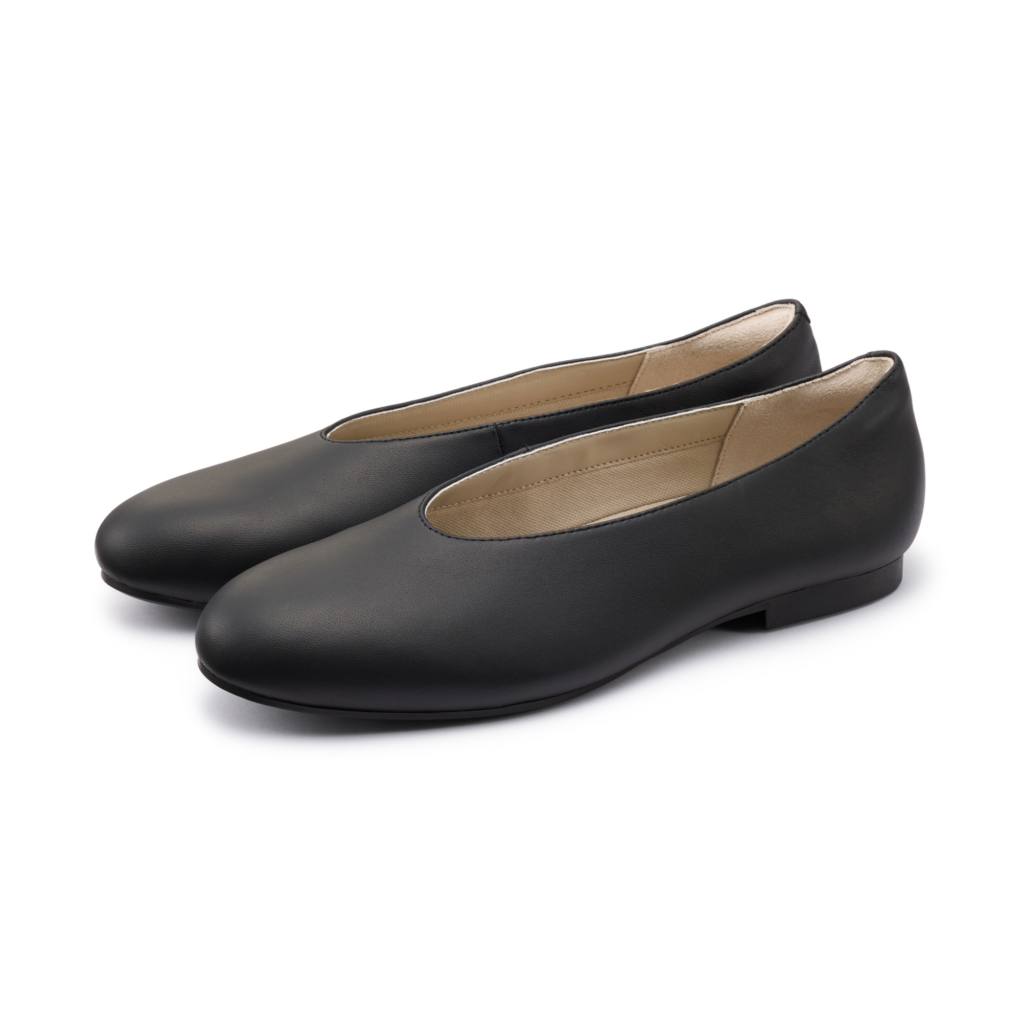 婦人　疲れにくい　レザー深履きシューズ