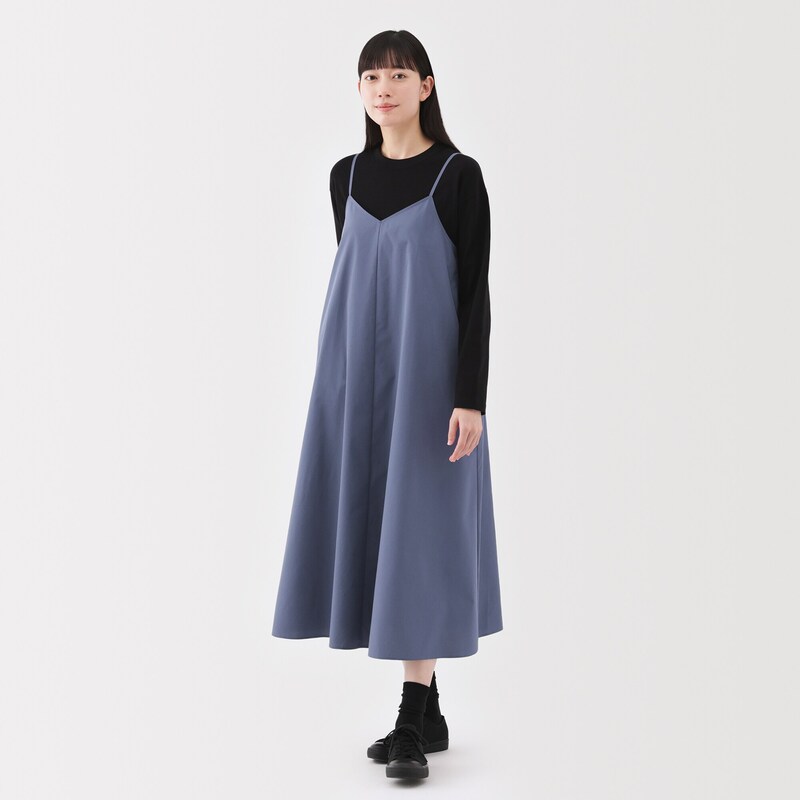 婦人　乾きやすい　ブロードキャミソールワンピース
