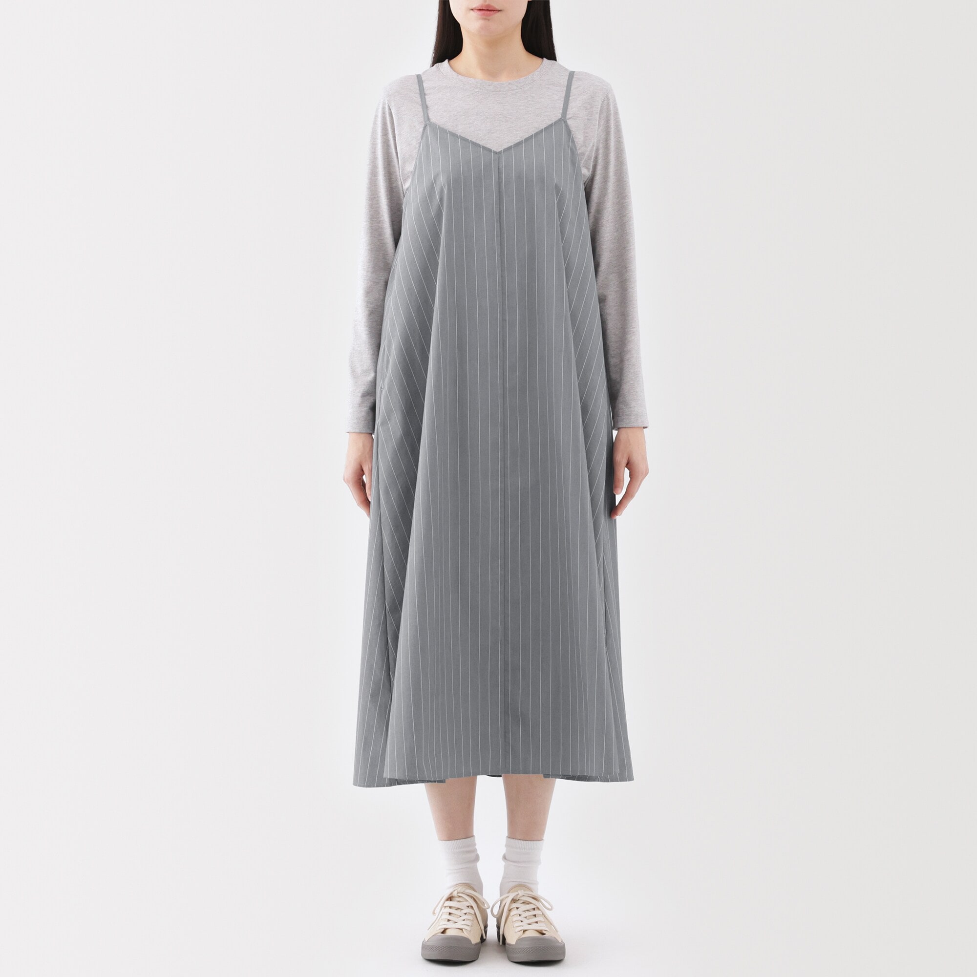 婦人　乾きやすい　ブロードキャミソールワンピース