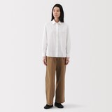 婦人　洗いざらし　ブロードレギュラーカラー長袖シャツ