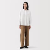 婦人　洗いざらし　ブロードレギュラーカラー長袖シャツ