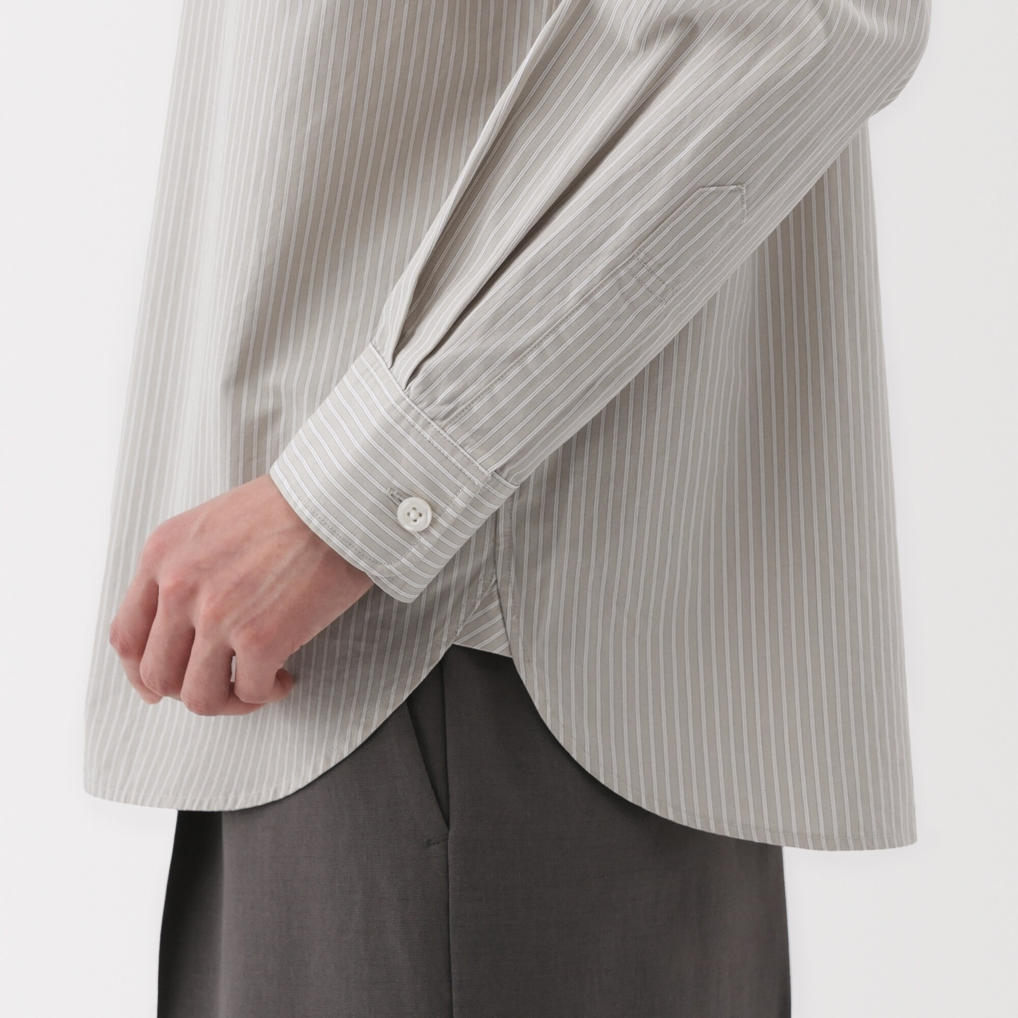 婦人　洗いざらし　ブロードレギュラーカラー長袖シャツ