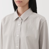 婦人　洗いざらし　ブロードレギュラーカラー長袖シャツ