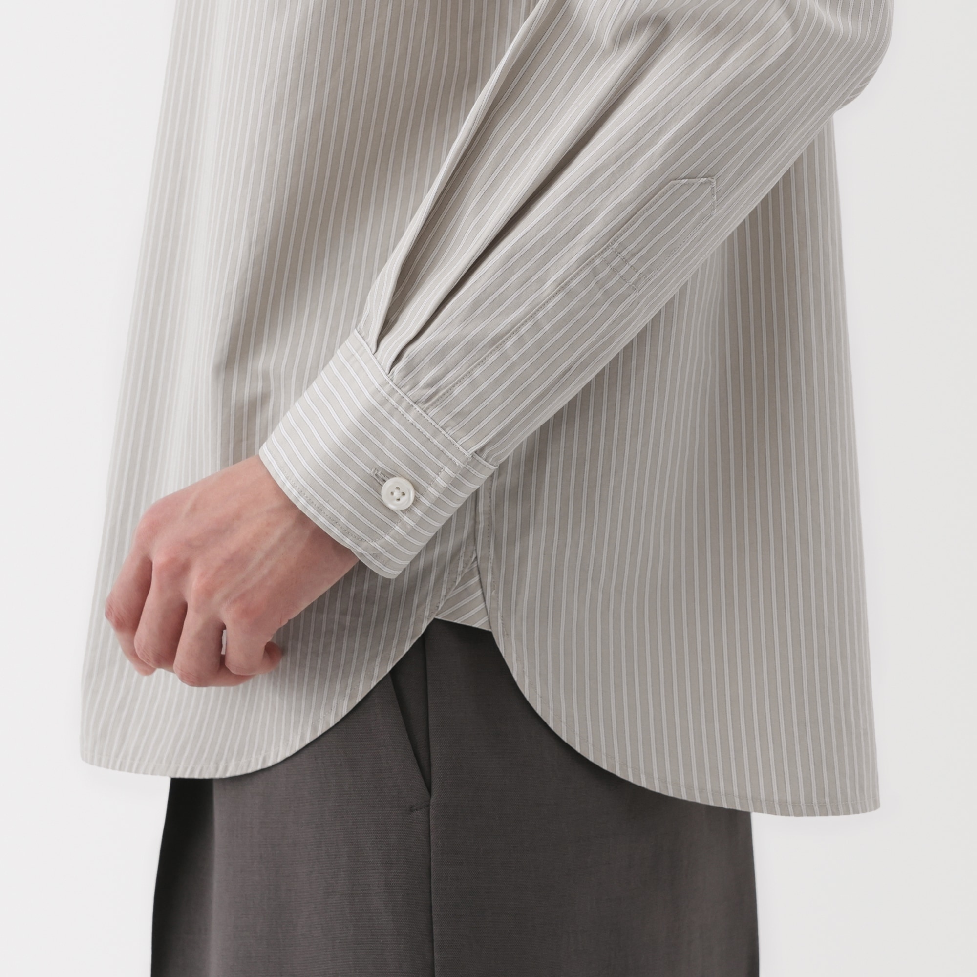 婦人　洗いざらし　ブロードレギュラーカラー長袖シャツ